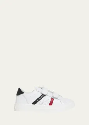 Moncler Kid's Monaco Low Top Leather Sneakers, Size Toddlers/Kids