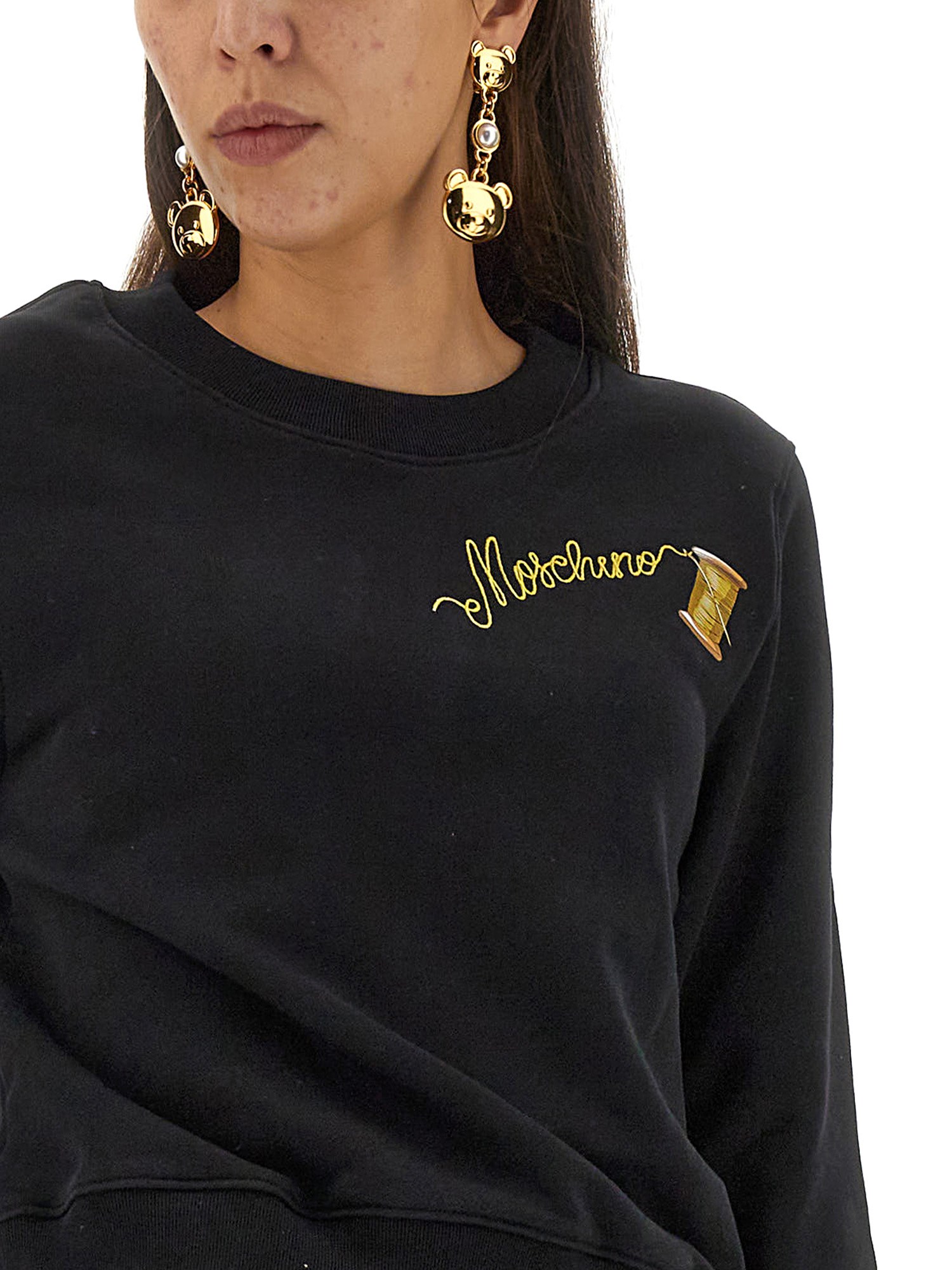 MOSCHINO Logo Cotton Sweatshirt Classic Design