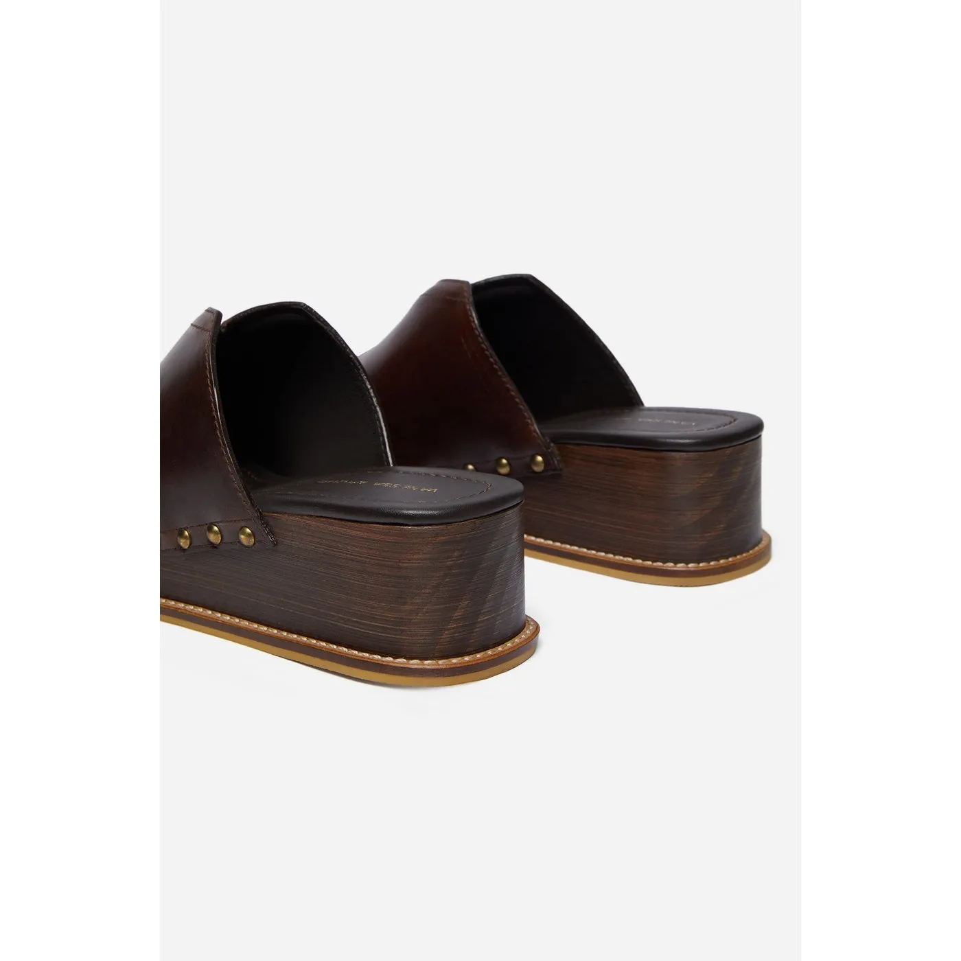 Brown Wedge Mules