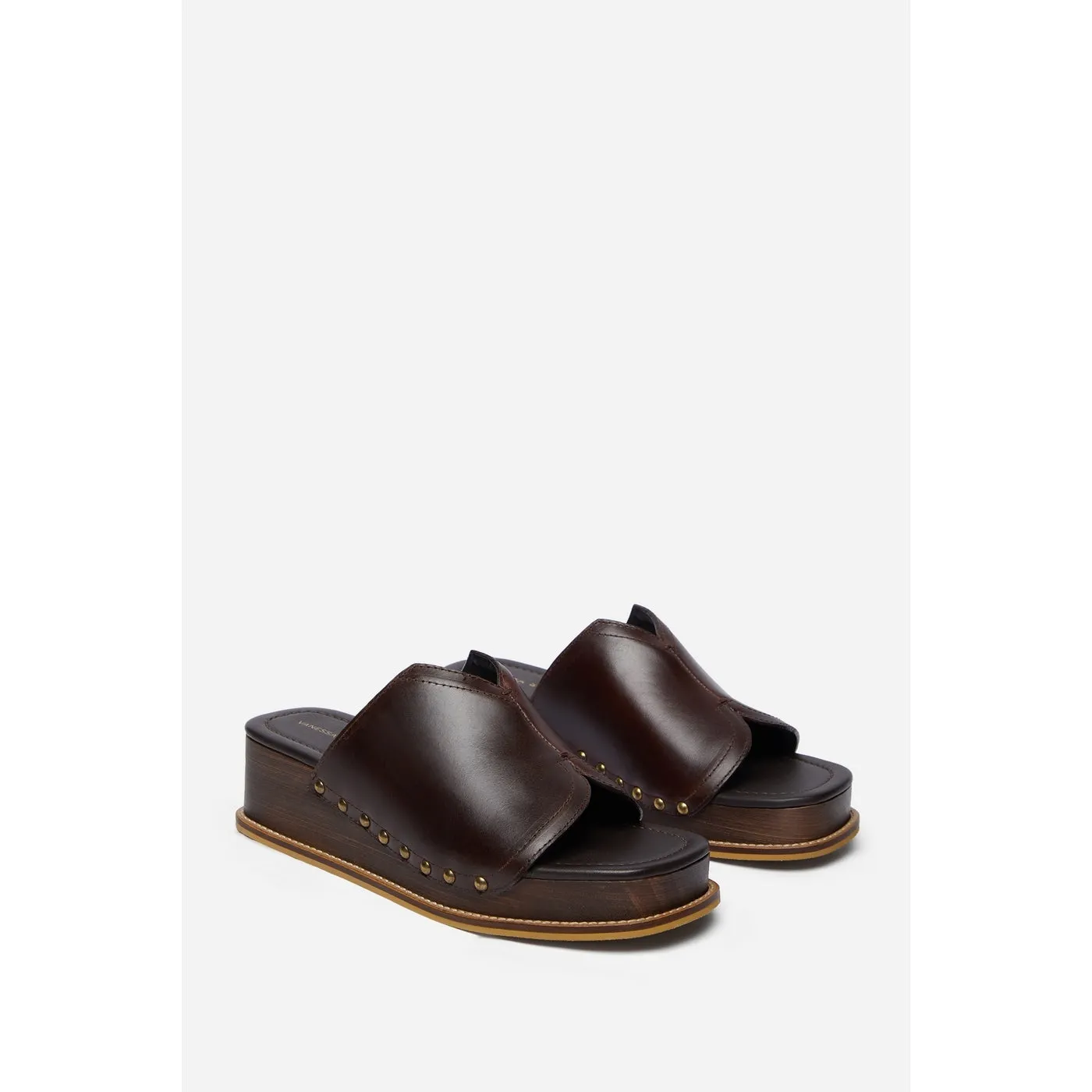 Brown Wedge Mules