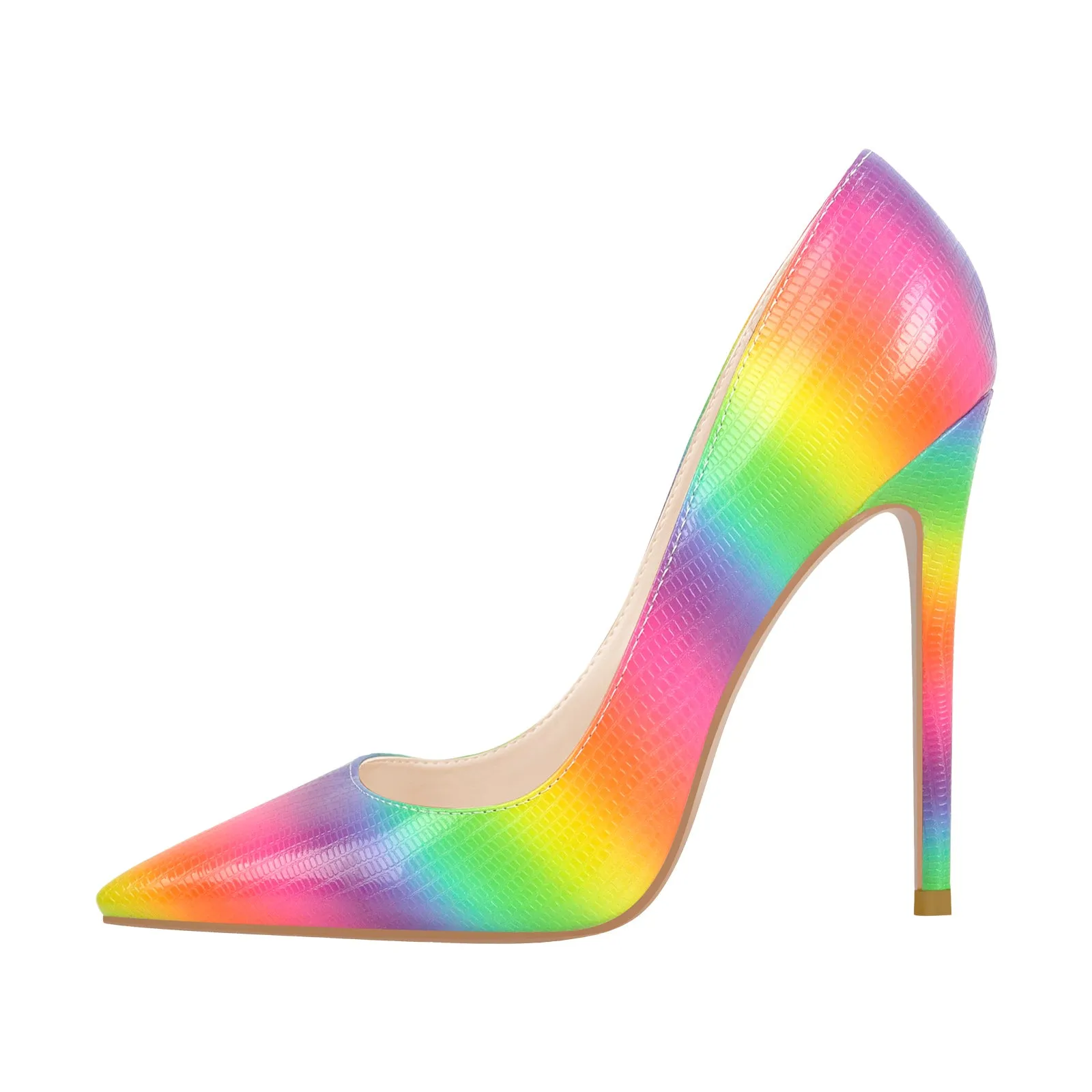 Multicolor Snake Print Pointed Toe Stiletto Heels