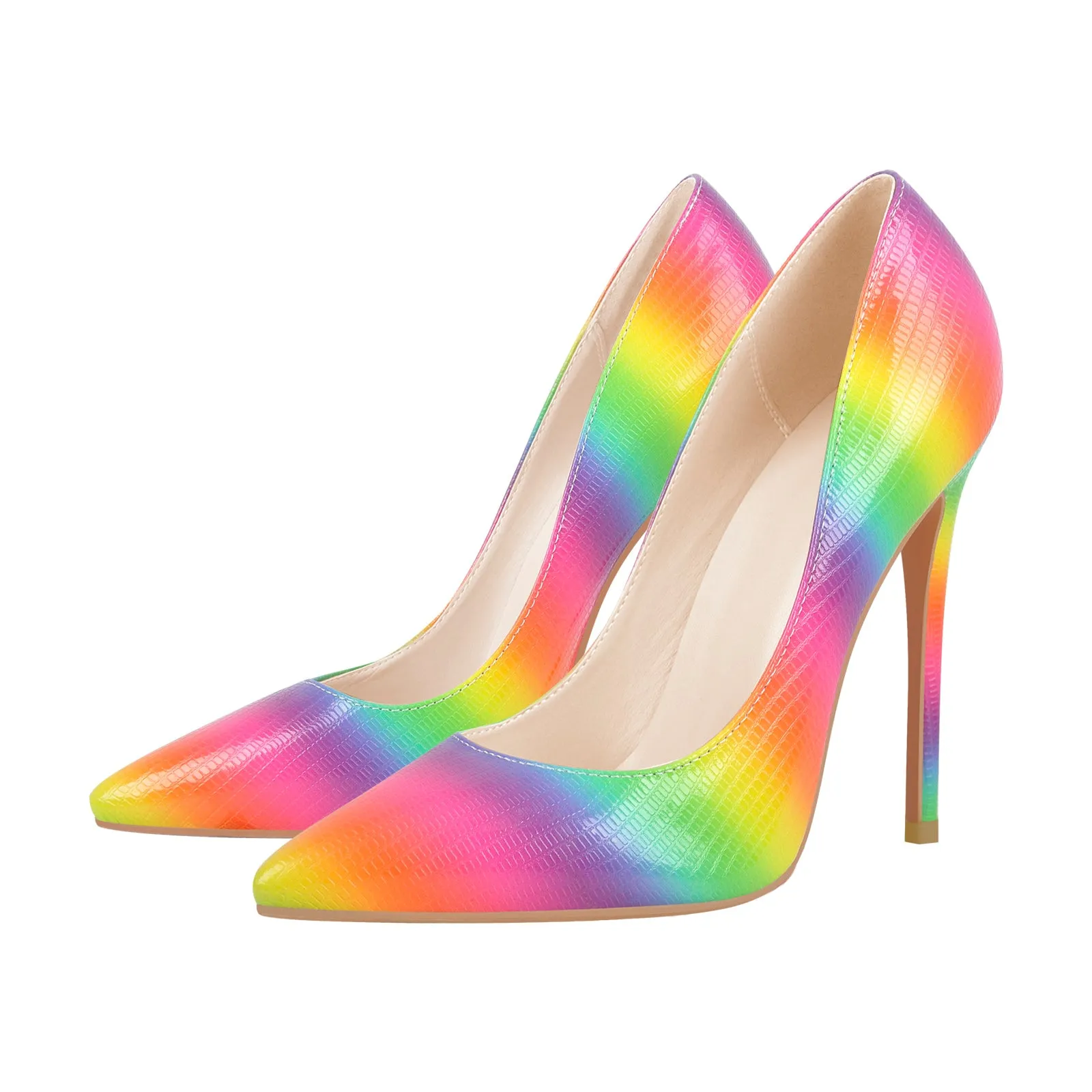 Multicolor Snake Print Pointed Toe Stiletto Heels