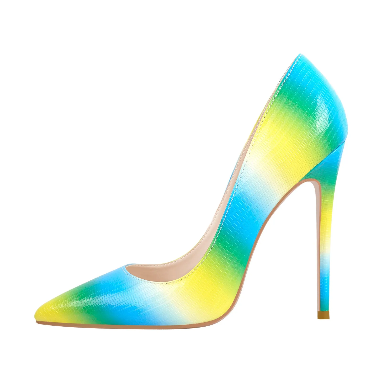 Multicolor Snake Print Pointed Toe Stiletto Heels