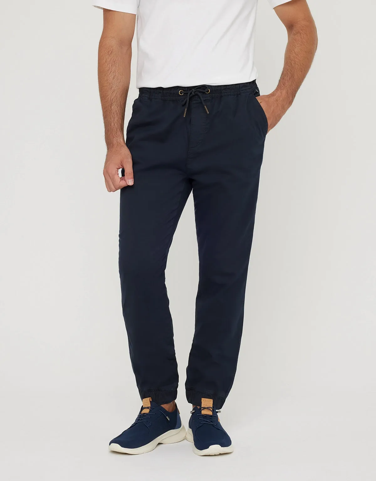 Navy Blue Cotton Long Trousers - Perry