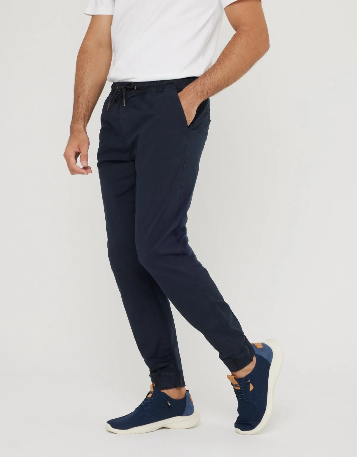 Navy Blue Cotton Long Trousers - Perry