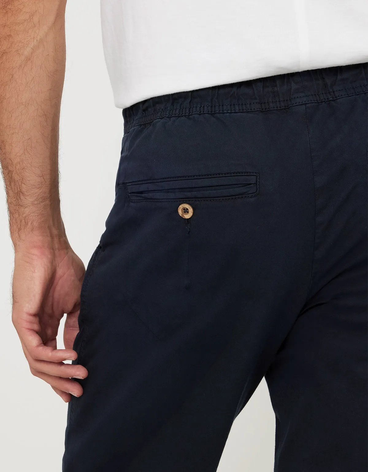 Navy Blue Cotton Long Trousers - Perry