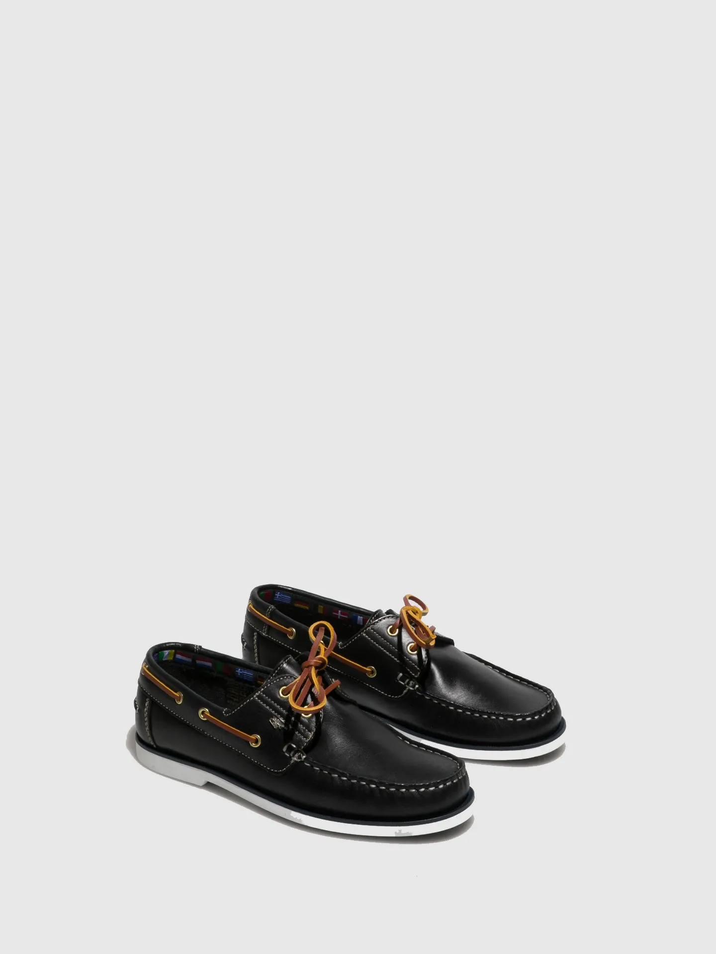 Navy Leather Lace-up Shoes