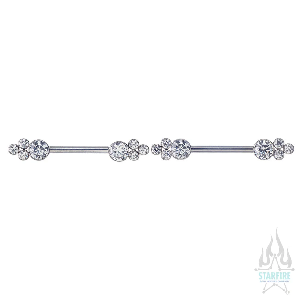 NB7TS 'Bijoux' Side Set Faceted Gem Nipple Barbells - pair