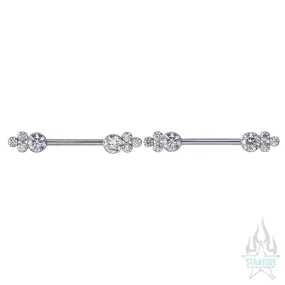 NB7TS 'Bijoux' Side Set Faceted Gem Nipple Barbells - pair