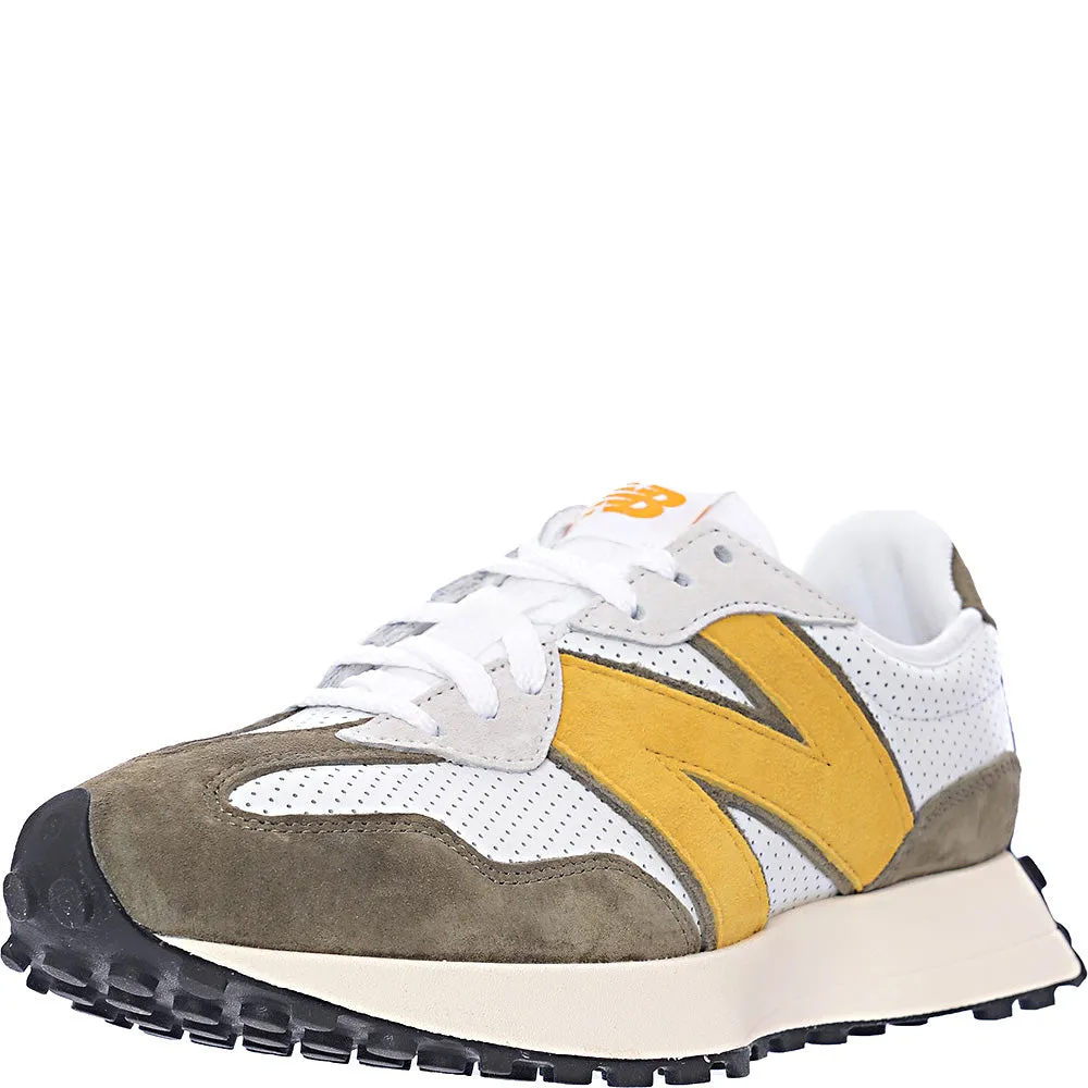 New Balance Men's Khaki and Yellow 327 Trainers