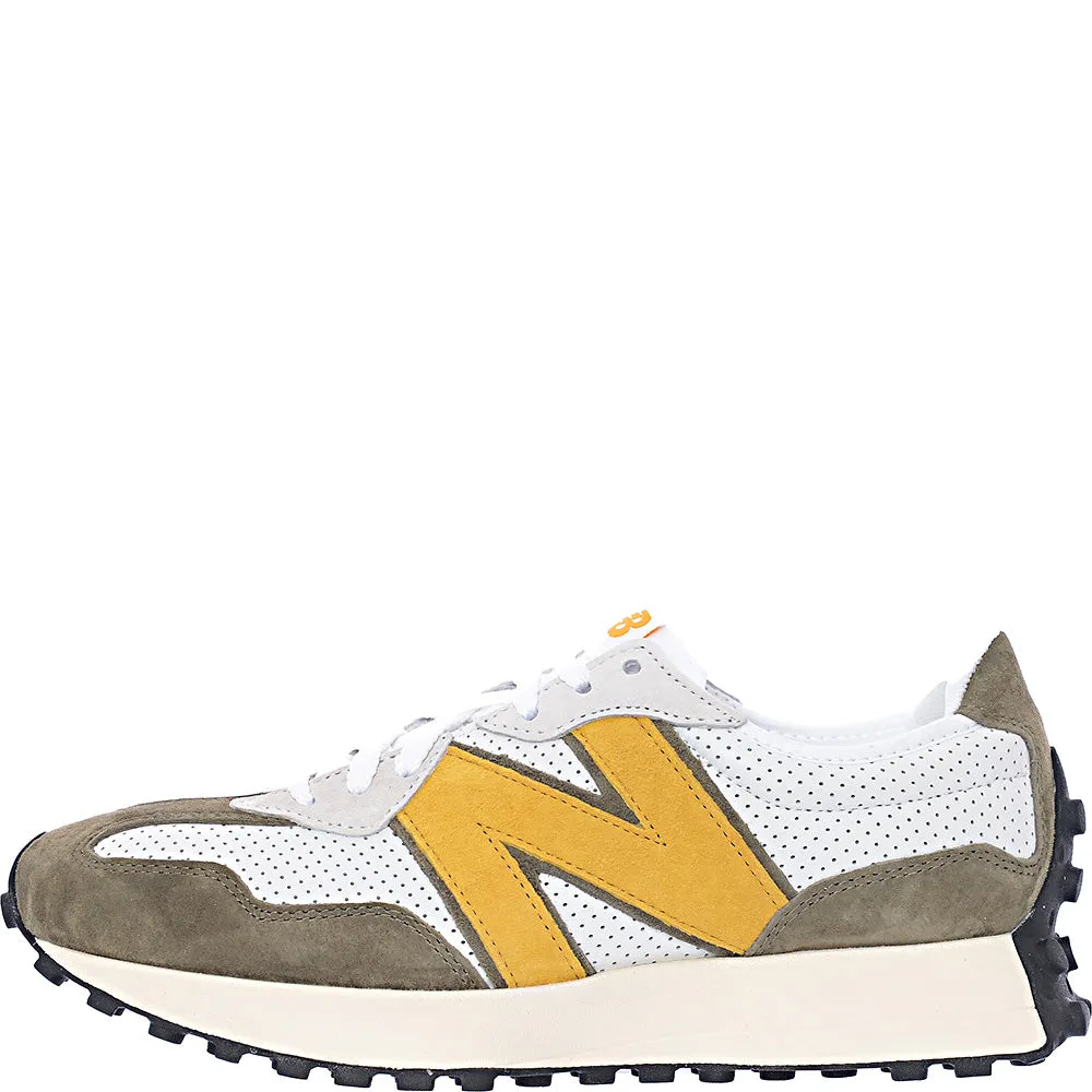 New Balance Men's Khaki and Yellow 327 Trainers