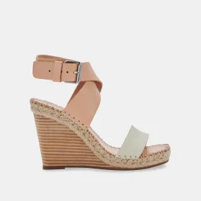 Natural Multi Leather Nezza Wedges