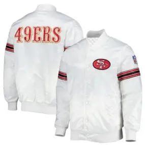 NFL Men's San Francisco 49ers Bomber Style Satin Lettermen Varsity Jacket