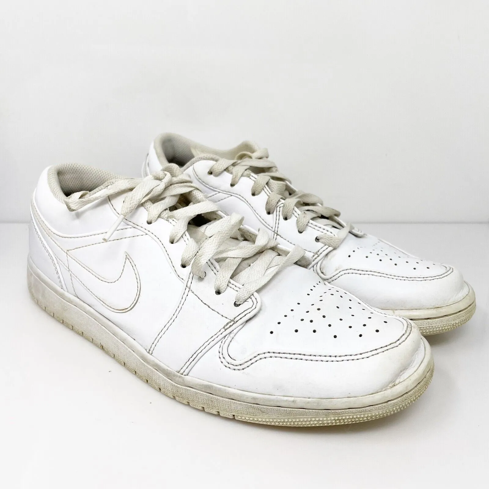 Nike Mens Air Jordan 1 Low 553558-136 White Basketball Shoes Sneakers Size 11.5