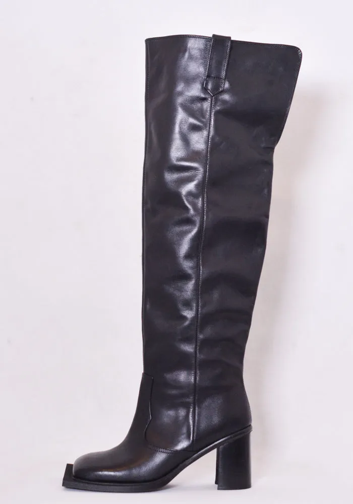 NINAMOUNAH HOWLING KNEE-HIGH LEATHER BOOTS