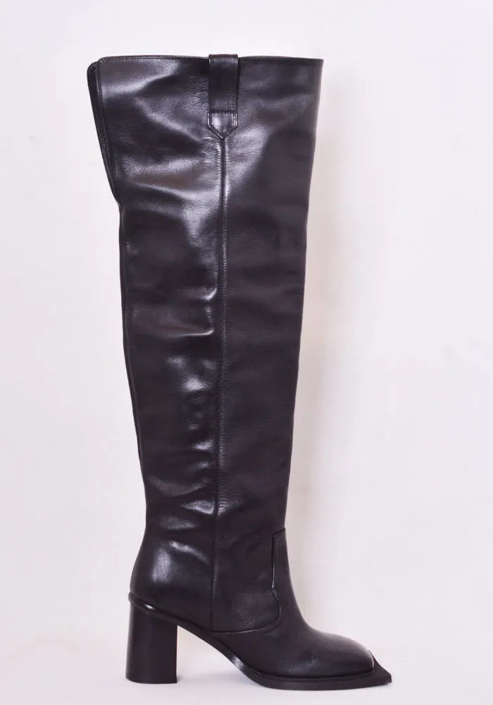 NINAMOUNAH HOWLING KNEE-HIGH LEATHER BOOTS