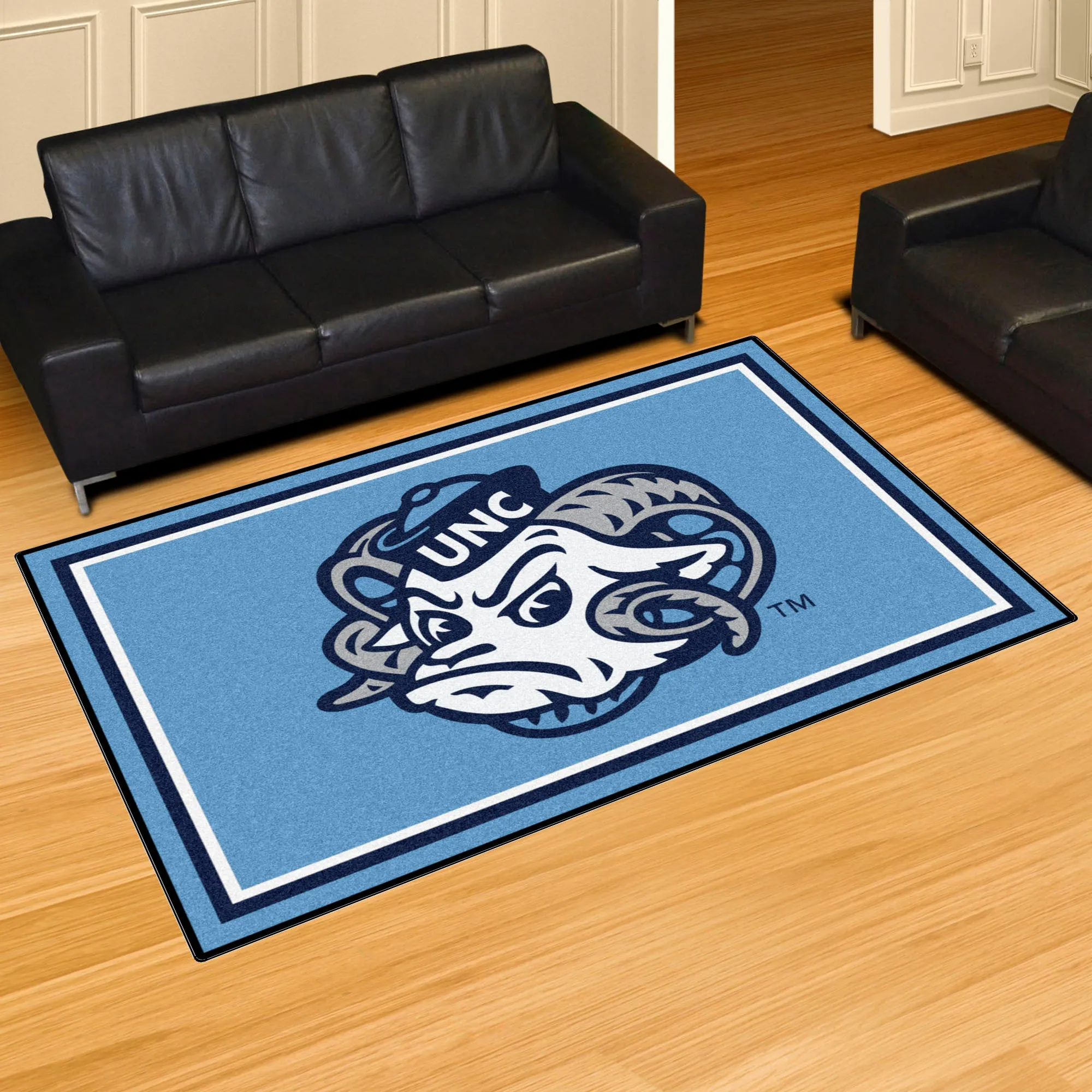 North Carolina Tar Heels 5x8 Rug with Ram Logo by Fanmats