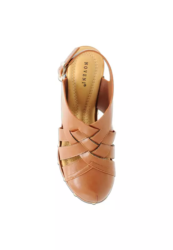 NOVENI Noveni Solid Tone Wooden Casual Heels