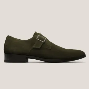 NY24 Camouflage Green Suede Single Monk Shoes