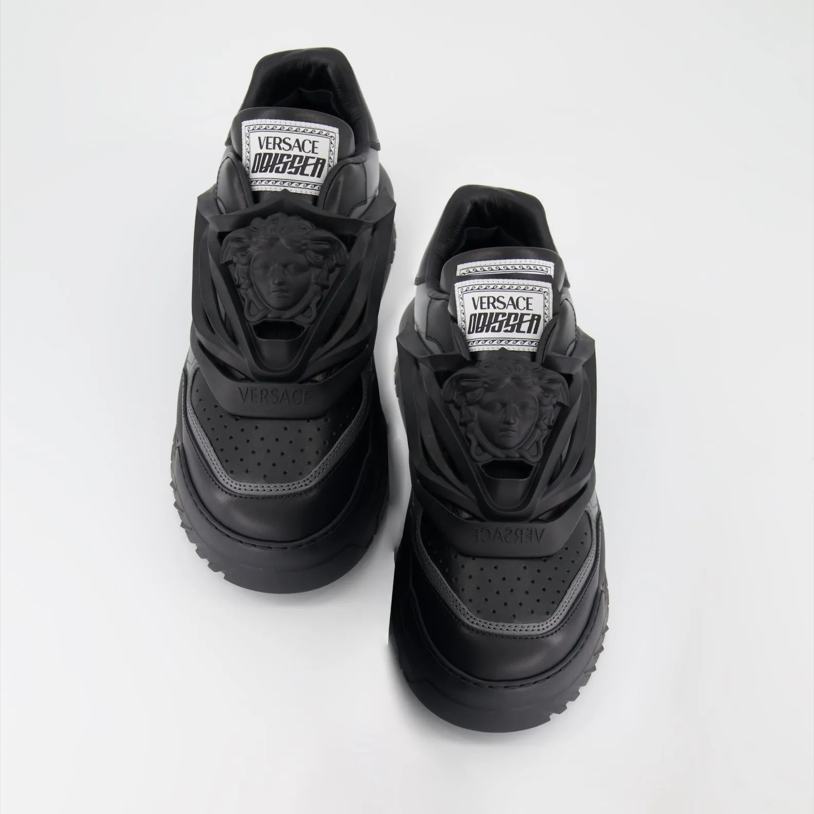 Odissea Black Leather Sneakers