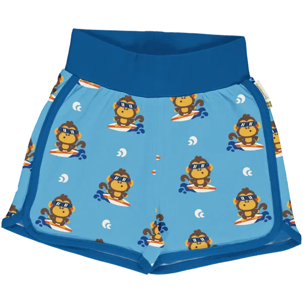 Organic Cotton Monkey Print Runner Shorts for Kids