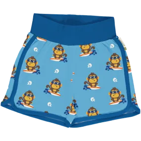 Organic Cotton Monkey Print Runner Shorts for Kids