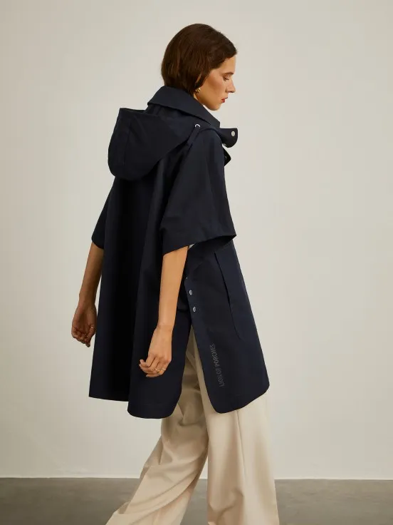 Oversized hooded cape