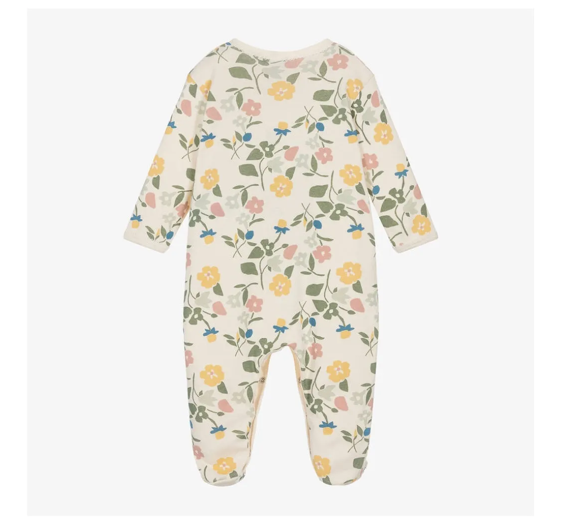 Baby Girl Garden Flowers Print Footie