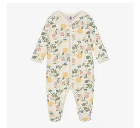 Baby Girl Garden Flowers Print Footie