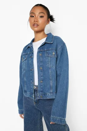 Petite Puff Sleeve Denim Jacket