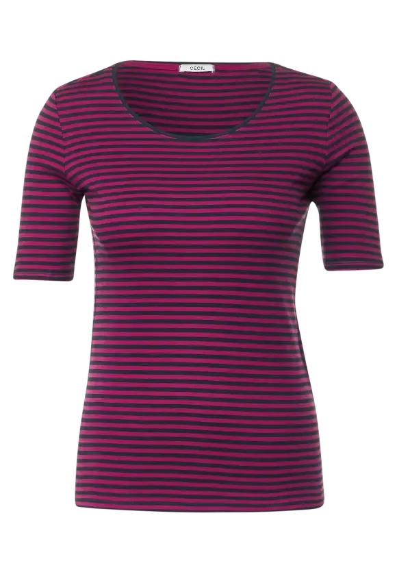 Pink Navy Striped Top by Cecil - 319591