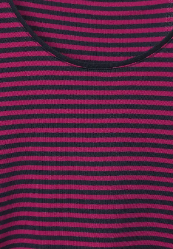 Pink Navy Striped Top by Cecil - 319591