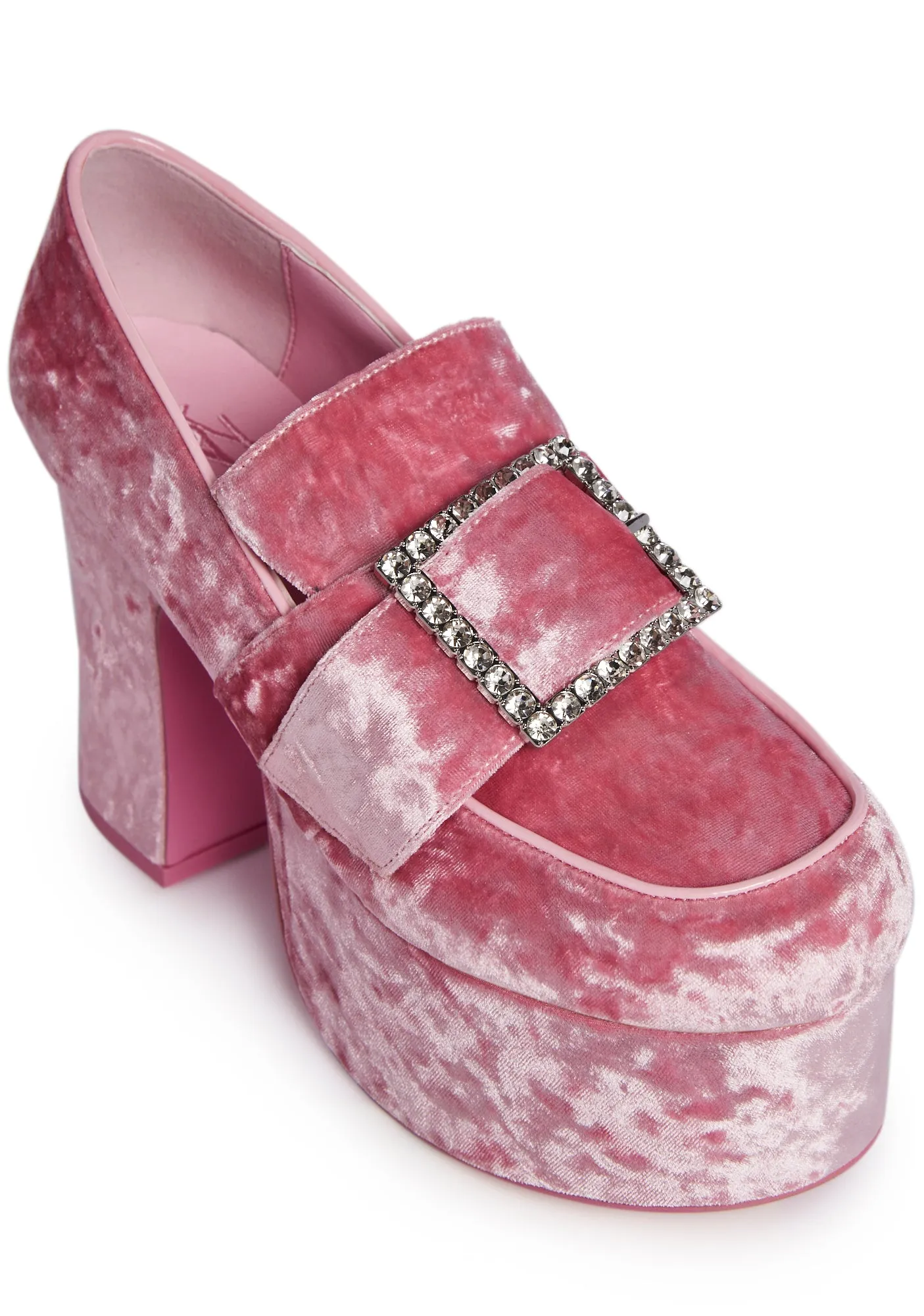 Pink Qrystal Oxford Platforms