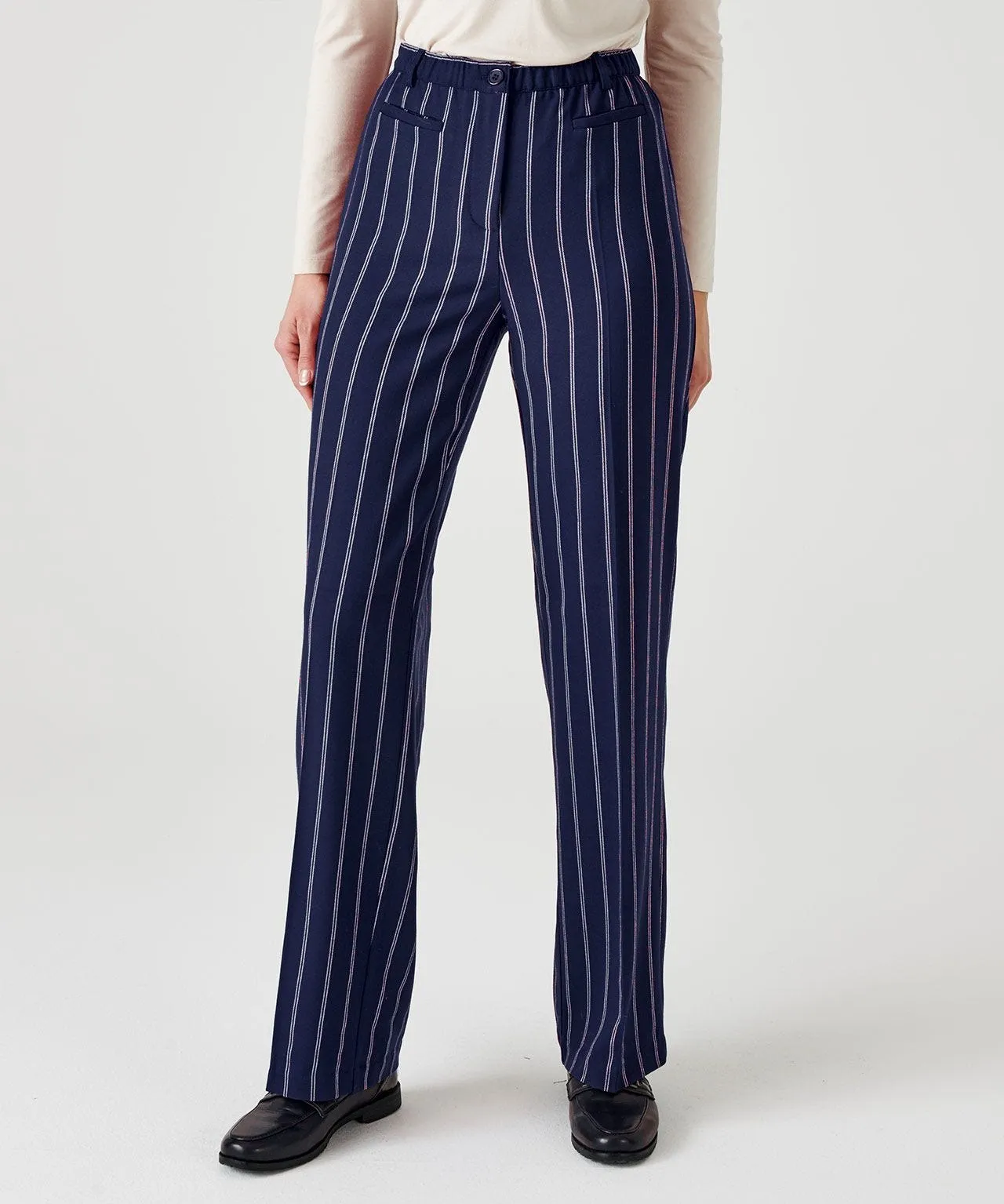 Pinstripe Tummy-Slimming Trousers