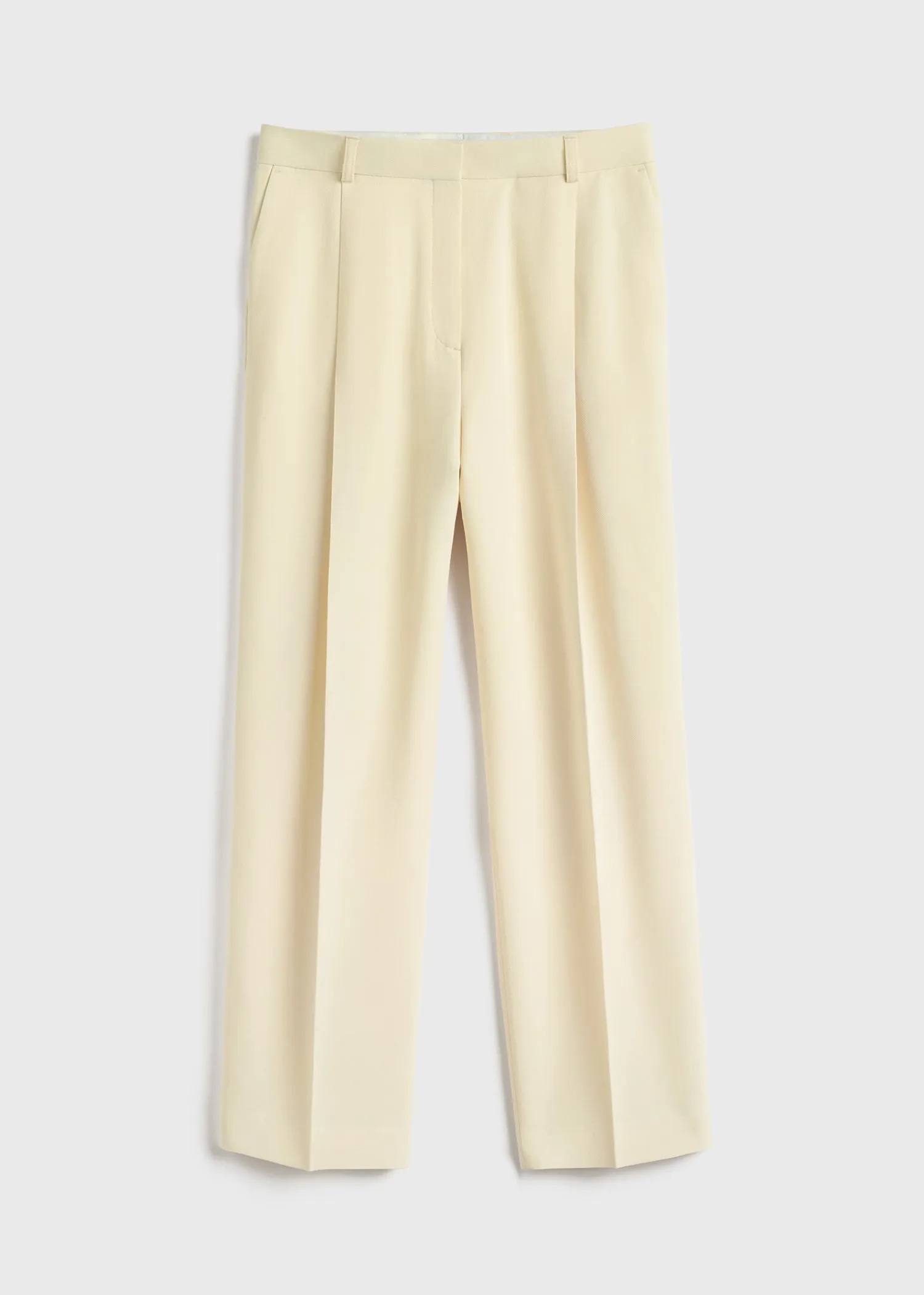 Pleated straight trousers butter