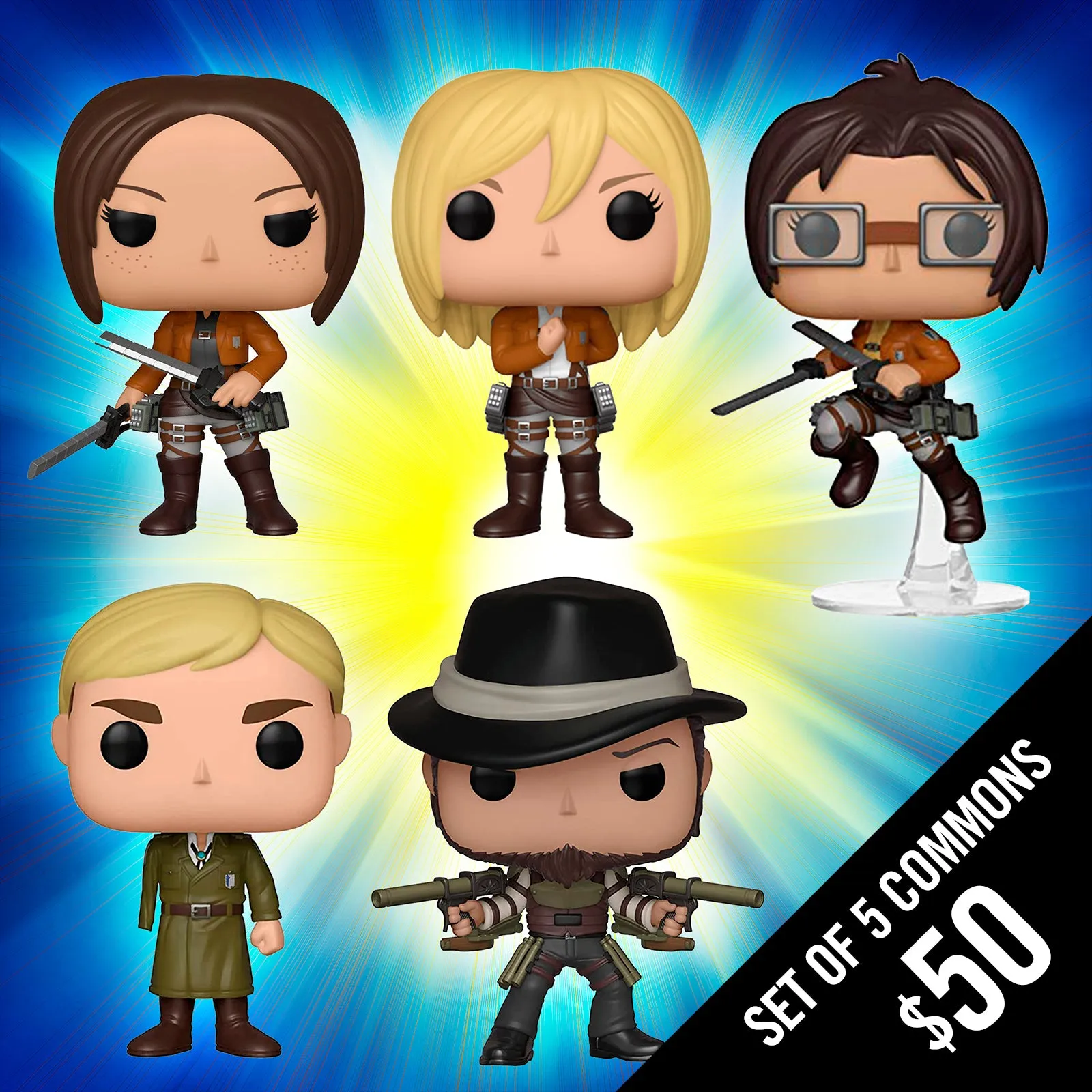 Pre-Order: Funko Pop! Attack on Titan (Common set of 5)