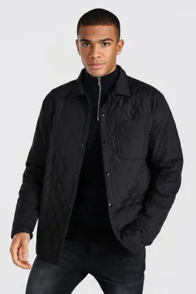 Quilted Coach Padded Shirt Jacket