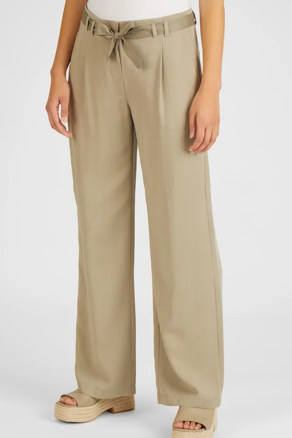 Rabe & LecomteBEIGE LYOCELL BELTED TROUSERS