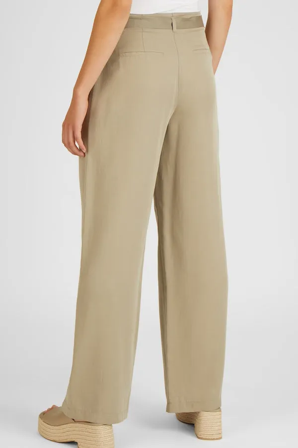 Rabe & LecomteBEIGE LYOCELL BELTED TROUSERS