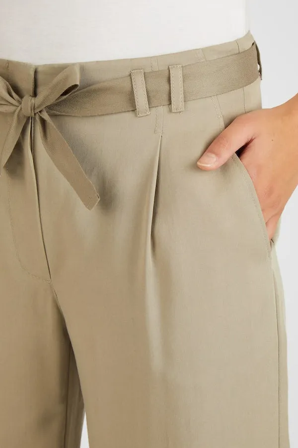 Rabe & LecomteBEIGE LYOCELL BELTED TROUSERS