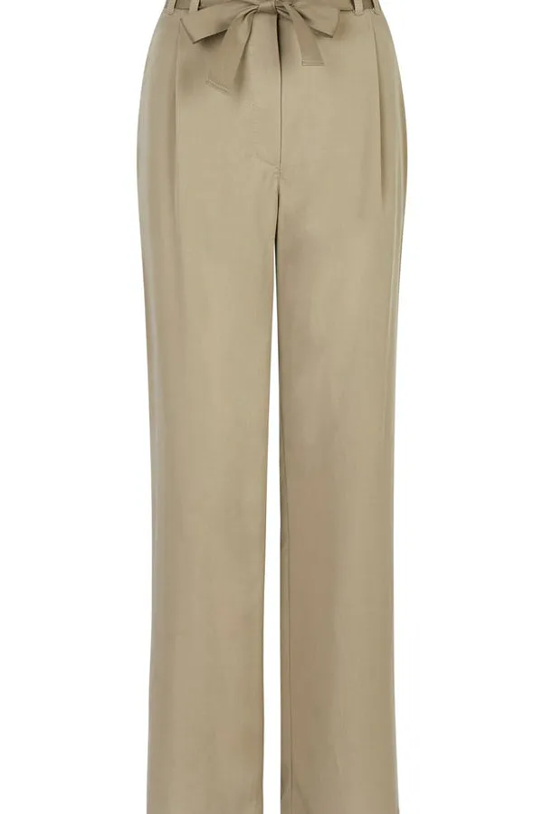 Rabe & LecomteBEIGE LYOCELL BELTED TROUSERS