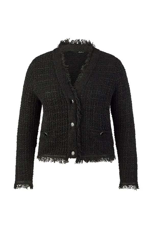 Rabe & LecomteBLACK FRINGED TWEED JACKET