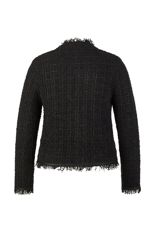 Rabe & LecomteBLACK FRINGED TWEED JACKET