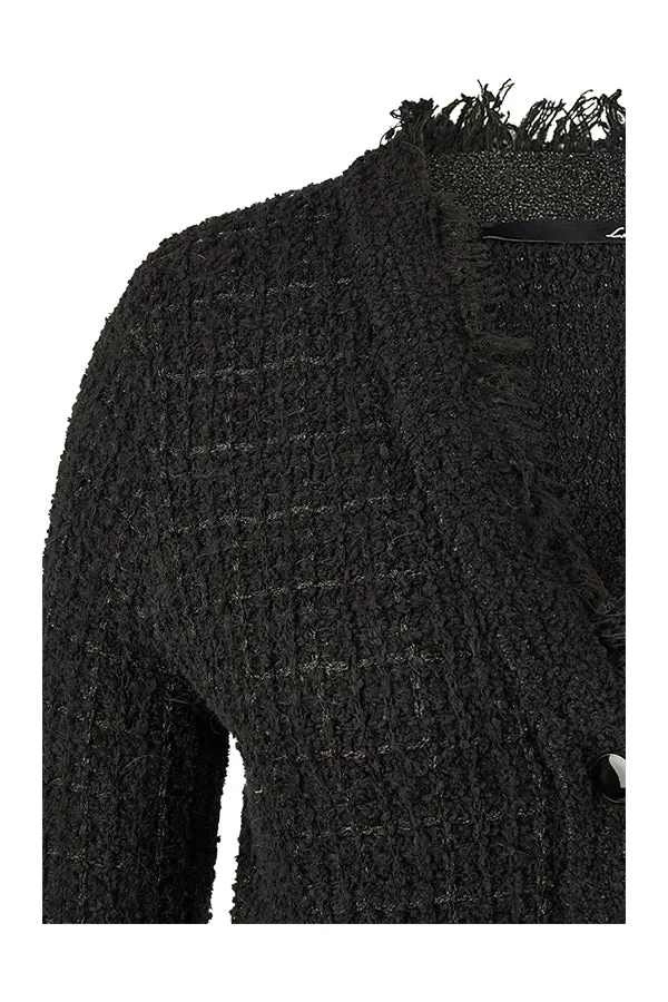 Rabe & LecomteBLACK FRINGED TWEED JACKET