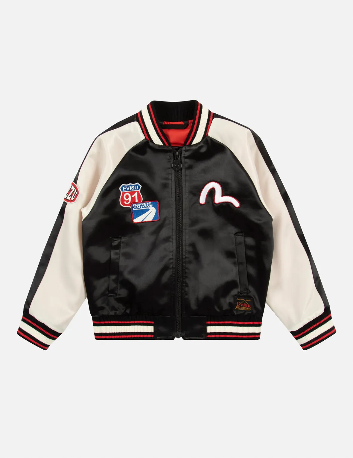 Racing Badge and Logo Appliqué Regular Fit Souvenir Jacket