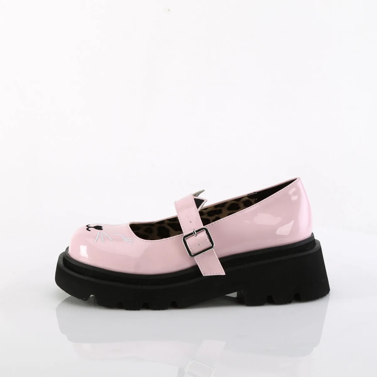 RENEGADE-56 Baby Pink Patent Platform Shoe with 2 Inch Heel Height