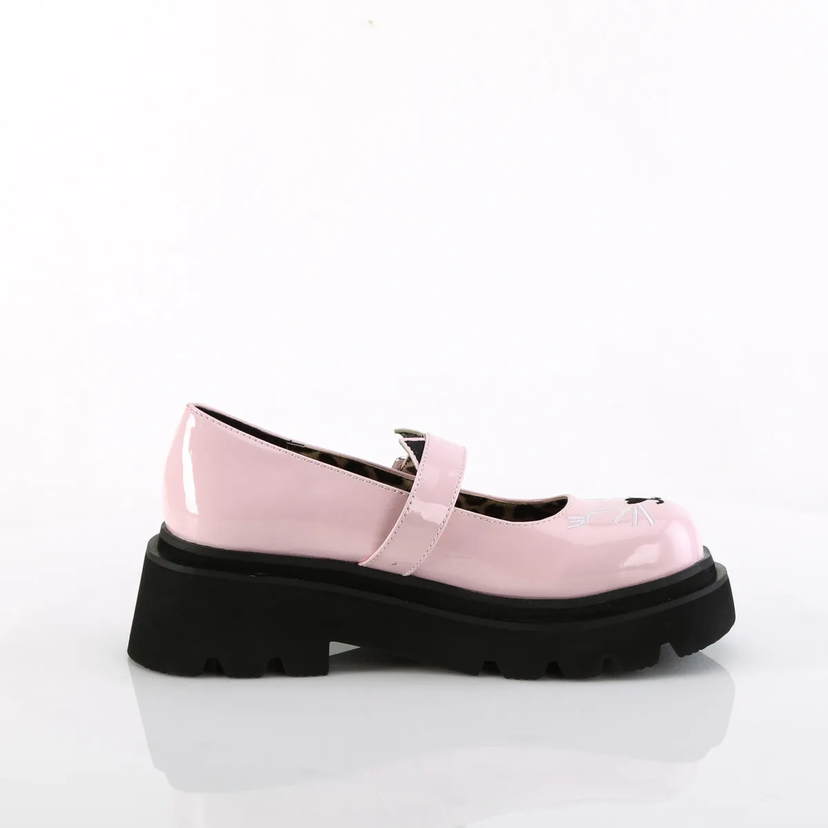 RENEGADE-56 Baby Pink Patent Platform Shoe with 2 Inch Heel Height