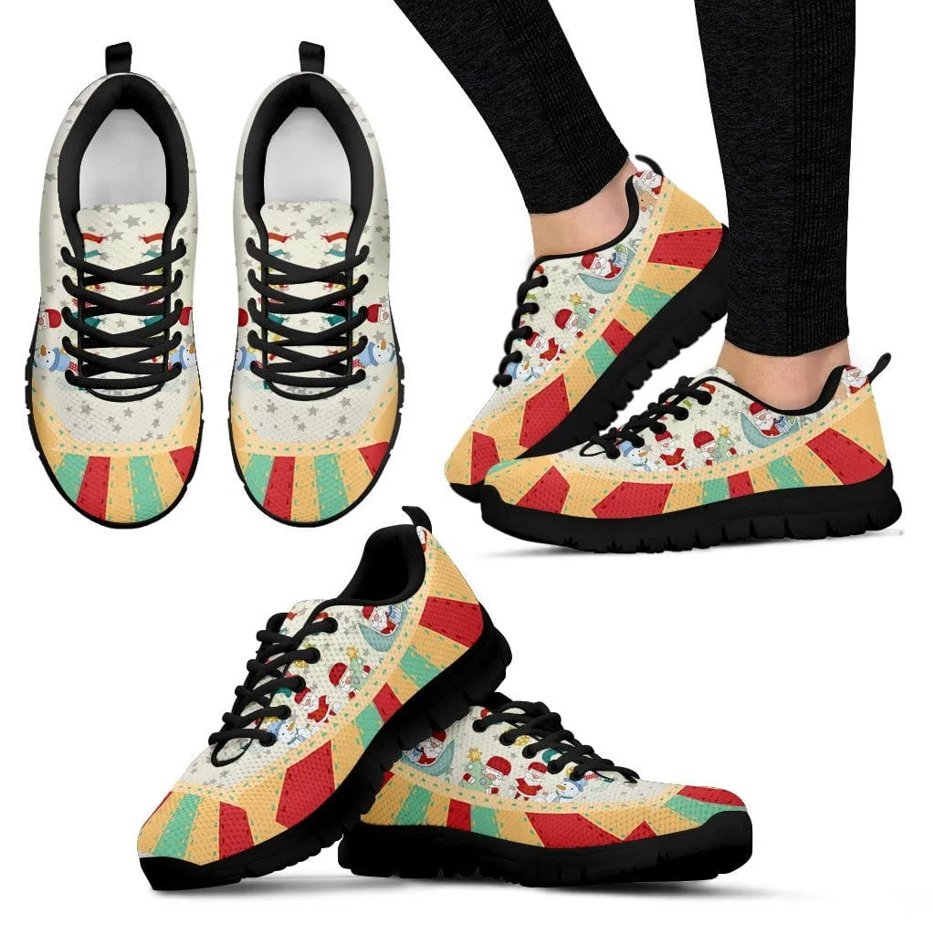 Retro Christmas Santa Women's Sneakers