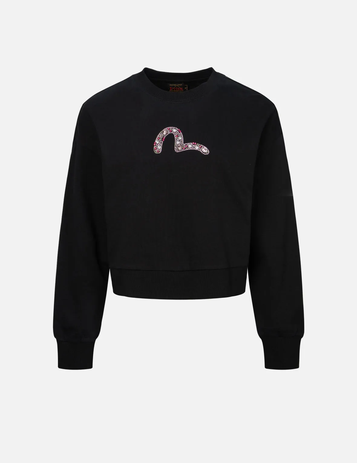 Rhinestone Seagull Cropped Sweatshirt