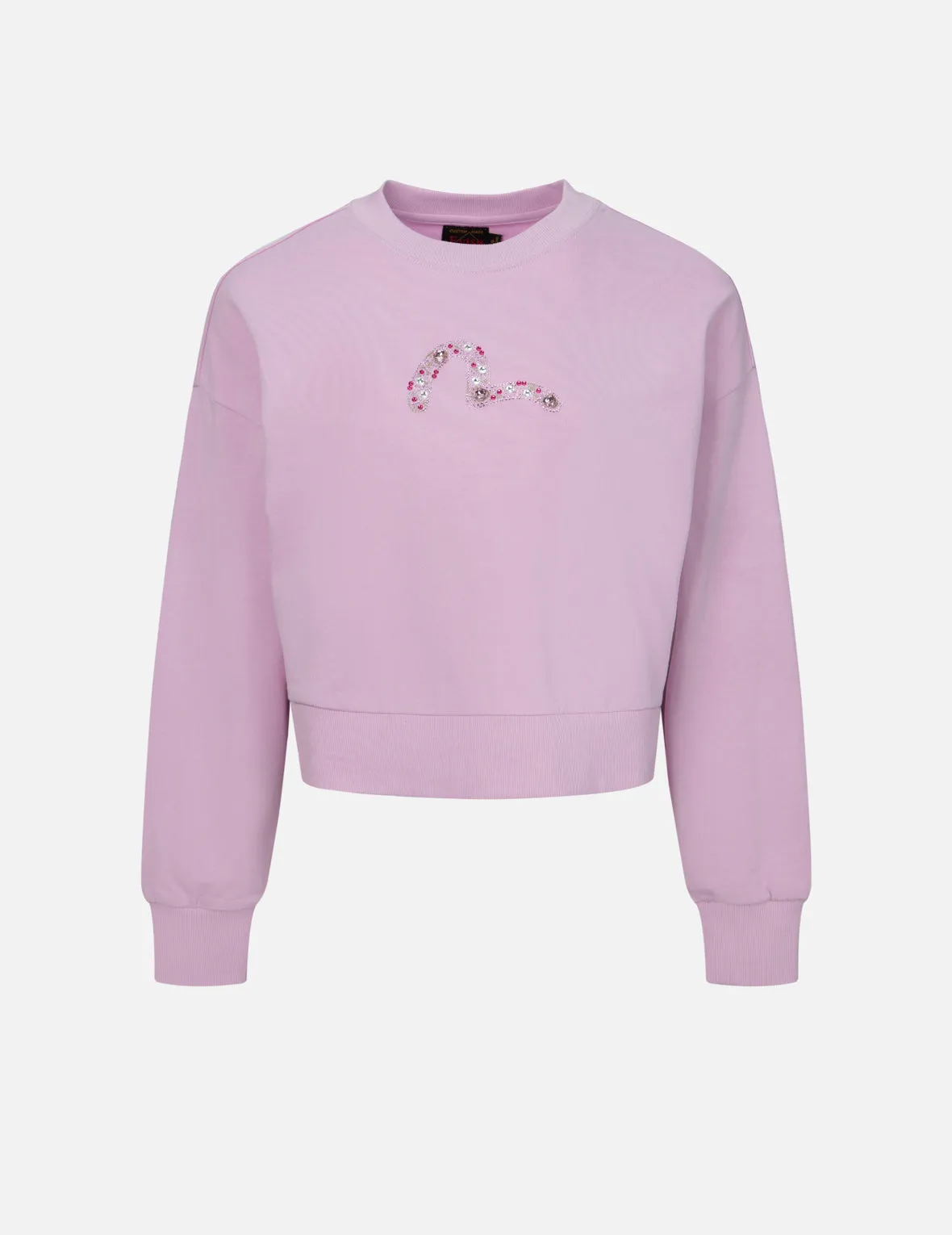 Rhinestone Seagull Cropped Sweatshirt